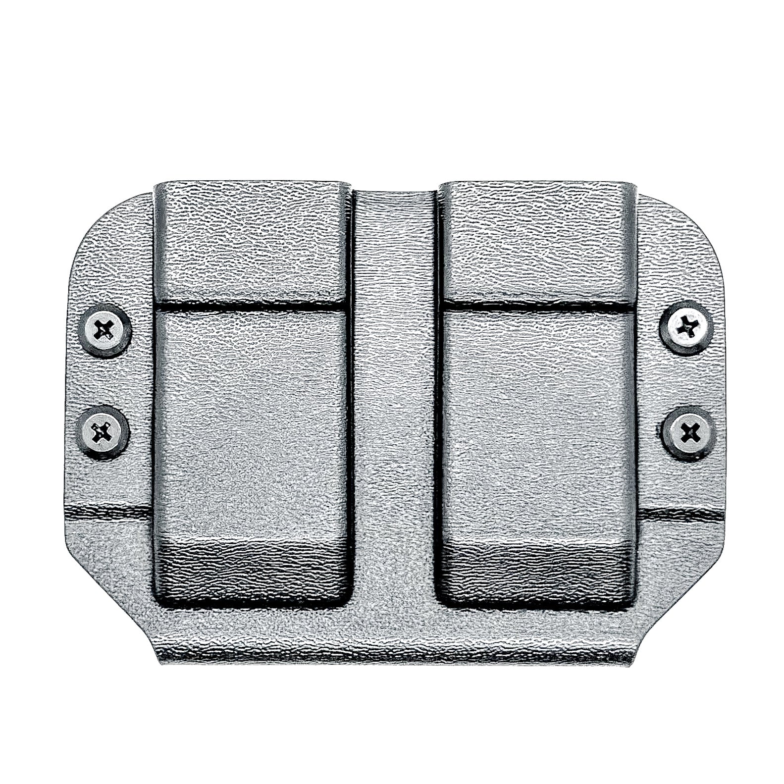 Durable OWB dual magazine holster, fits 9mm and .40 S&W mags from Glock, Sig, Staccato, and more.