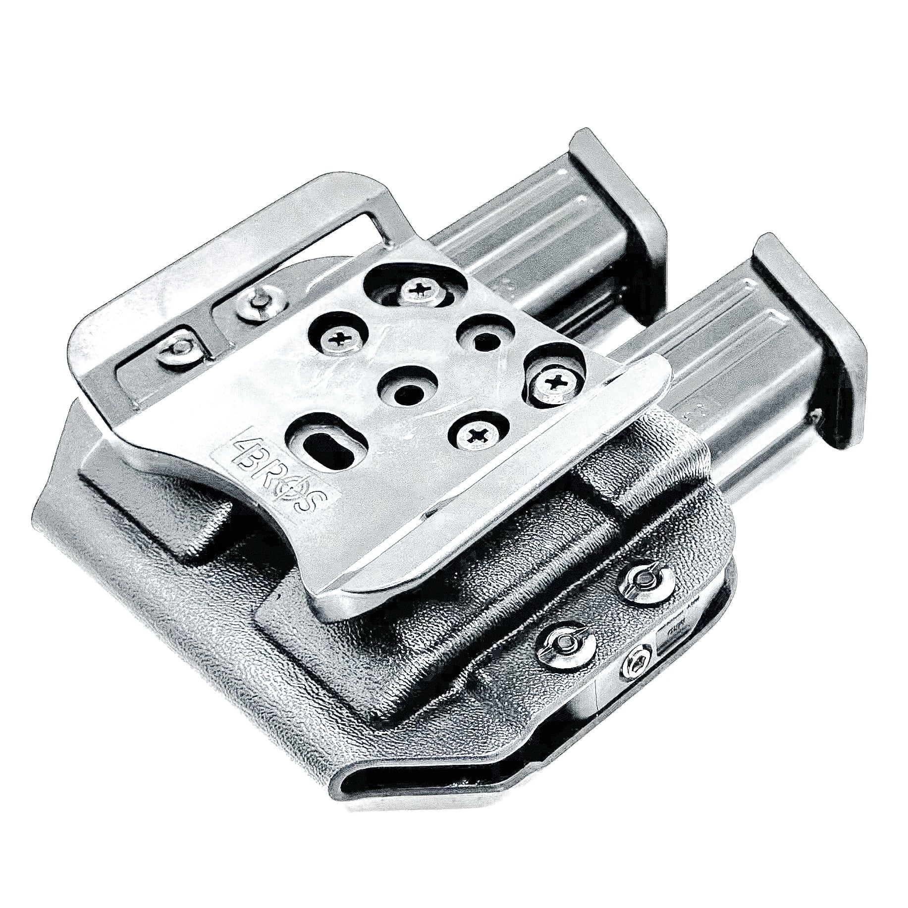 Durable OWB dual magazine holster, fits 9mm and .40 S&W mags from Glock, Sig, Staccato, and more.