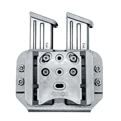 Durable OWB dual magazine holster, fits 9mm and .40 S&W mags from Glock, Sig, Staccato, and more.