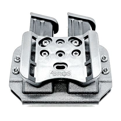 Durable OWB dual magazine holster, fits 9mm and .40 S&W mags from Glock, Sig, Staccato, and more.