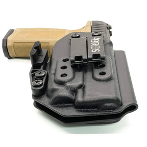 Inside Waistband holster designed to fit the Arex Delta L, Delta M and Delta X pistols with the Streamlight TLR-7 or TLR-7A Weapon Mounted Light. Adjustable retention and adjustable cant. Holster profile cut for red dot sights.  Optional Modwing to reduce firearm printing High sweat shield standard. Arex, Delta, TLR-7