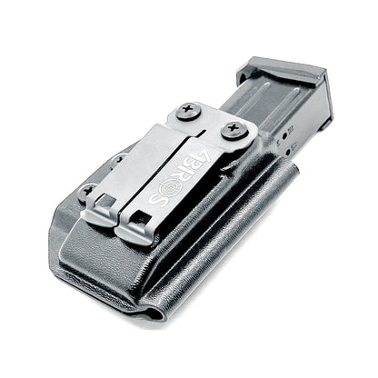 Black Inside Waistband IWB AIWB Arex Delta 9mm magazine carrier or holster, from Four Brothers 4Bros Holsters.  Made in the USA
