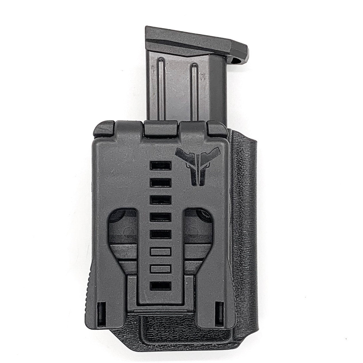 For the best, most comfortable, and rugged Kydex OWB Outside Waistband magazine pouch for 9mm Arex Delta shop Four Brothers Holsters.  Suitable for belt widths of 1 1/2", 1 3/4". 2" & 2 1/2" Adjustable retention and cant outside waist carrier holster Sig P320, Arex  Glock 9mm & 40, Ruger, Walther, Smith & Wesson, FN