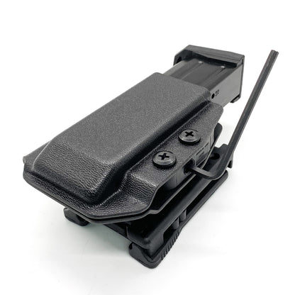 For the best, most comfortable, and rugged Kydex OWB Outside Waistband magazine pouch for 9mm Arex Delta shop Four Brothers Holsters.  Suitable for belt widths of 1 1/2", 1 3/4". 2" & 2 1/2" Adjustable retention and cant outside waist carrier holster Sig P320, Arex  Glock 9mm & 40, Ruger, Walther, Smith & Wesson, FN