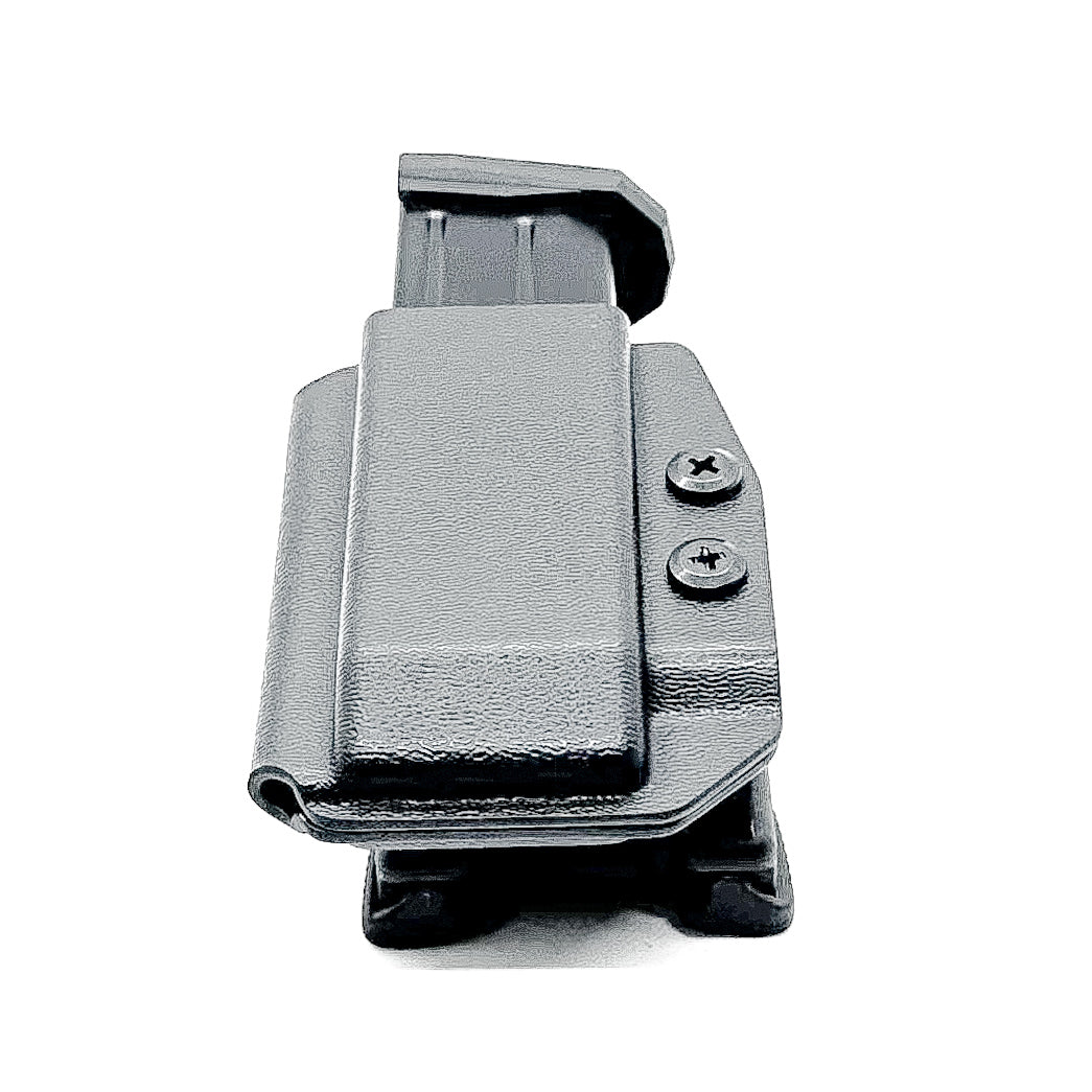 Black Kydex OWB Outside Waistband magazine pouch for 9mm Arex Delta from Four Brothers 4BROS Holsters.  Made in the USA.