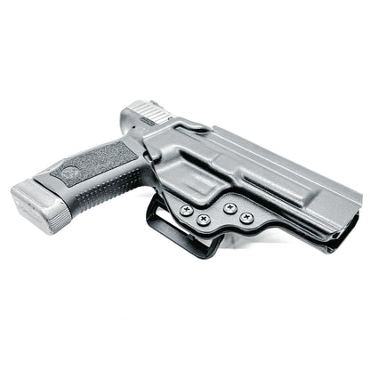 Outside Waistband holster for the Canik TP9SF in Black with  a 4BROS 1.5" Slide.