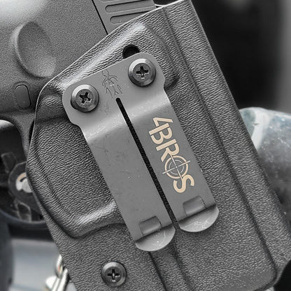 To change the belt attachment from your 4Bros holster or magazine carrier, shop Four Brothers Holsters. The best customer service in the world.