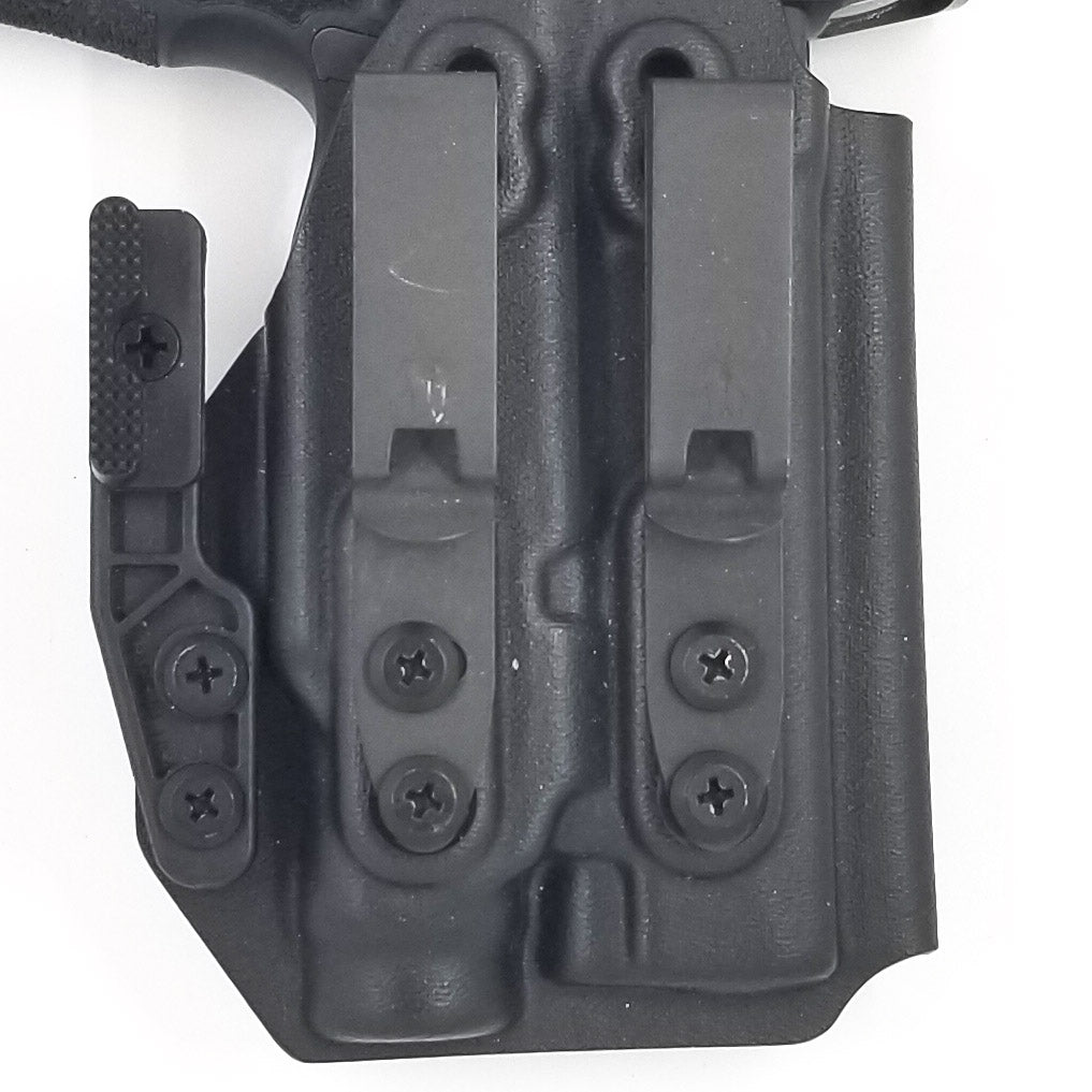 To change the belt attachment from your 4Bros holster or magazine carrier, shop Four Brothers Holsters. The best customer service in the world.