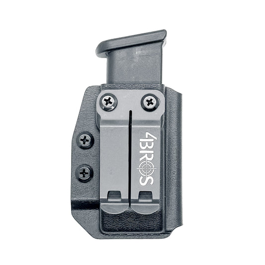 Black Inside Waistband IWB AIWB universal magazine carrier, holster, & pouch for the 9mm & 40 magazines from Four Brothers Holsters. Made in the USA