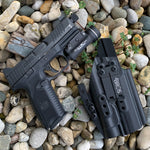 Inside Waistband Taco Style Holster designed to fit the FN 509  and FN 509 Tactical with the Streamlight TLR-1 or TLR-1 HL attached to the pistol. The holster retention is on the light itself and not the pistol, the holster will not work without the light mounted on the firearm.  Proudly made in the USA.