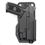 For the BEST, Outside Waistband OWB Kydex Duty and Competition style holster designed to fit the FN 509 compact, 509, 509 Tactical with the Streamlight TLR-7 on the handgun, shop Four Brothers Holsters. Open muzzle, Full sweat guard, adjustable retention, cleared for red dot sights. Made in USA 4BROS Holster 