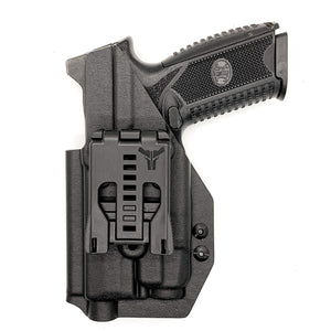 For the best Outside Waistband Taco Style Holster for the FN 509 compact, 509, and 509 Tactical with the Streamlight TLR-7 shop Four Brothers Holster 4BROS.  Made from .080" Thermoplastic for durability, adjustable retention, profile cut to allow red dot sights on the pistol.  Proudly made in the USA.  FN509T, FN 509