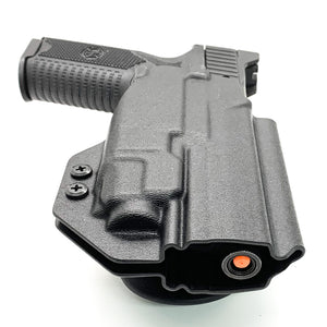 For the BEST, Outside Waistband OWB Kydex Duty and Competition style holster designed to fit the FN 509 compact, 509, 509 Tactical with the Streamlight TLR-8 or TLR-8A on the handgun, shop Four Brothers Holsters. Open muzzle, Full sweat guard, adjustable retention, cleared for red dot sights. Made in USA 4BROS Holster 