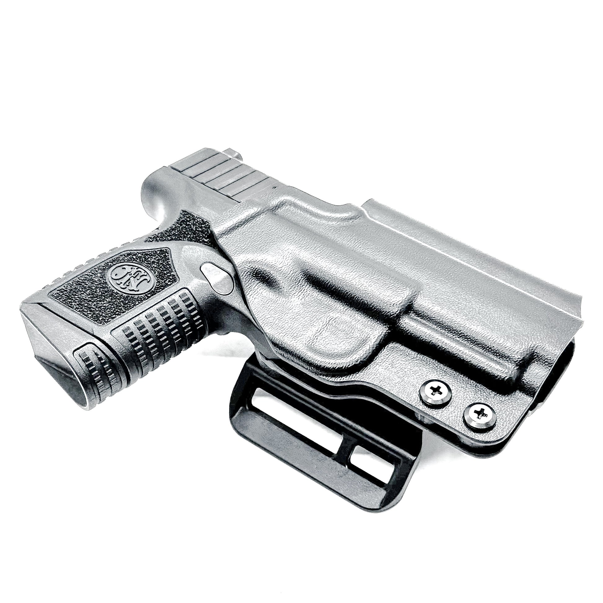 Precision-molded FN Reflex OWB holster with adjustable retention, mid-height sweat guard, and durable .093" thermoplastic. Made in the USA.
