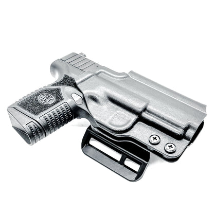 Precision-molded FN Reflex OWB holster with adjustable retention, mid-height sweat guard, and durable .093" thermoplastic. Made in the USA.