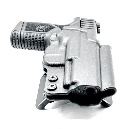 Precision-molded FN Reflex OWB holster with adjustable retention, mid-height sweat guard, and durable .093" thermoplastic. Made in the USA.
