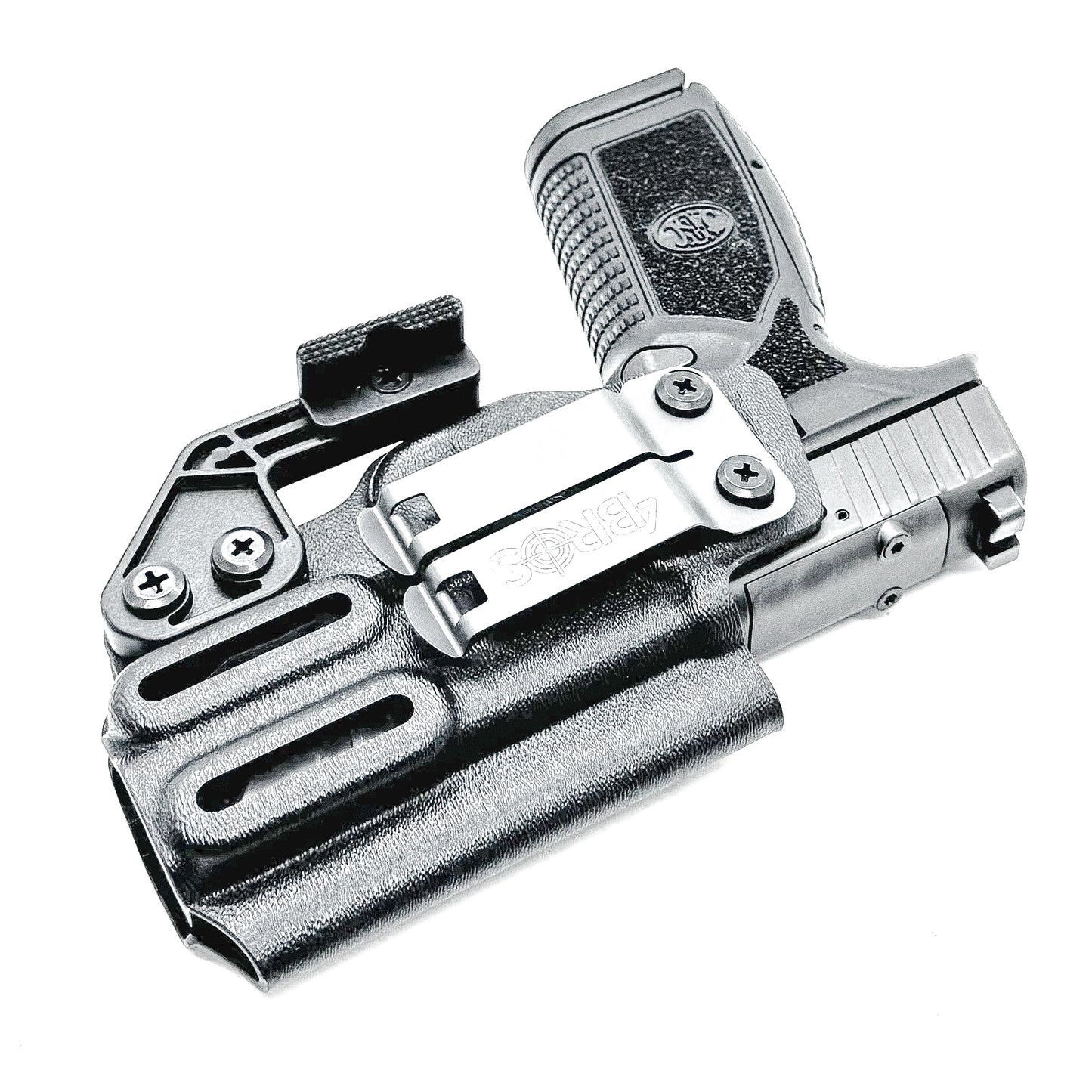 Black, Right Hand Inside Waistband (IWB) Holster for the FN Reflex XL MRD with a Monoblock and Modwing