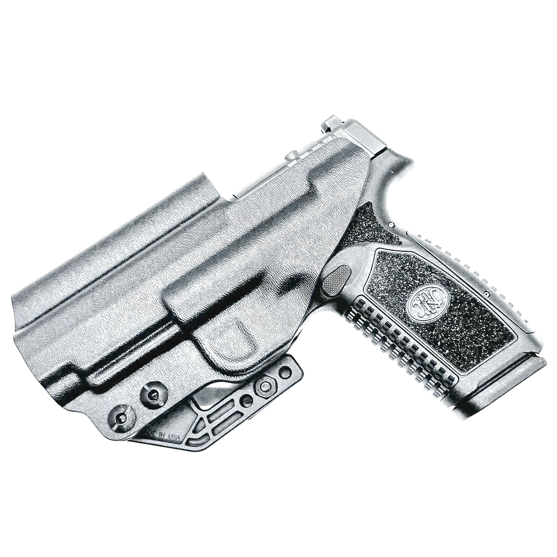 Black, Right Hand Inside Waistband (IWB) Holster for the FN Reflex XL MRD with a Monoblock and Modwing