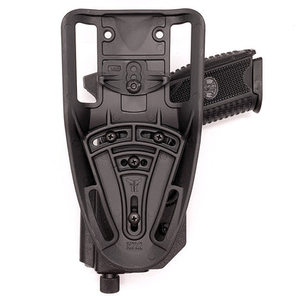 For the best Outside Waistband Duty and Competition Style Holster for the FN 509 compact, shop Four Brothers 4BROS Holsters.  Adjustable retention, high sweat guard, holster profile cut to allow red dot sights.  Minimal material and smooth edges to reduce printing.  Made in the USA 

