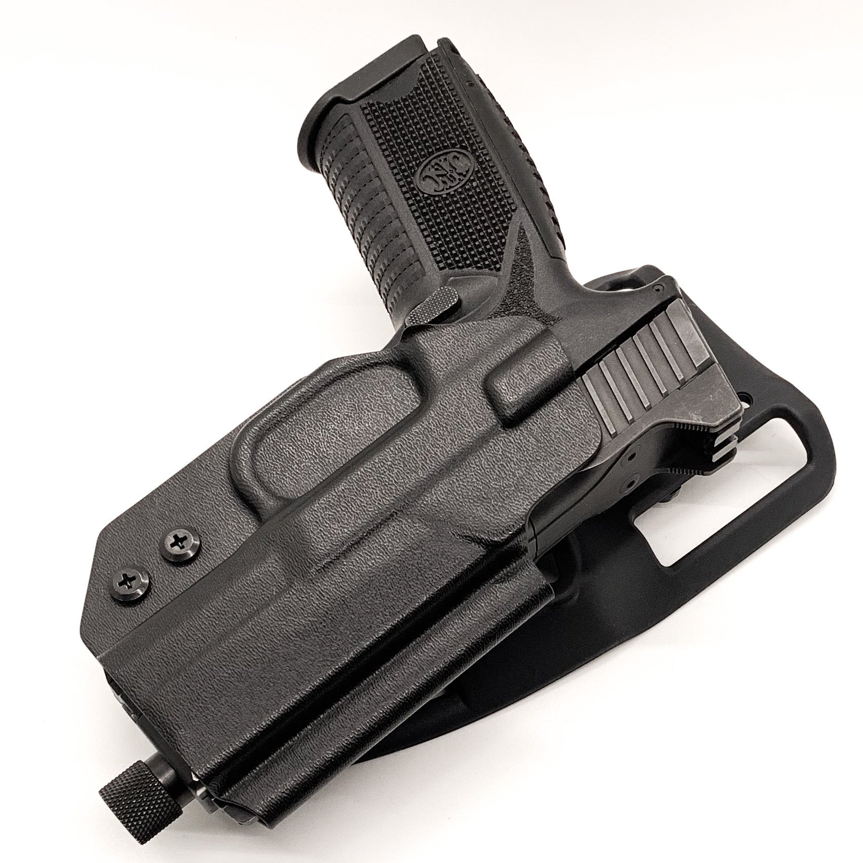 For the best Outside Waistband Duty and Competition Style Holster for the FN 509 compact, shop Four Brothers 4BROS Holsters.  Adjustable retention, high sweat guard, holster profile cut to allow red dot sights.  Minimal material and smooth edges to reduce printing.  Made in the USA 