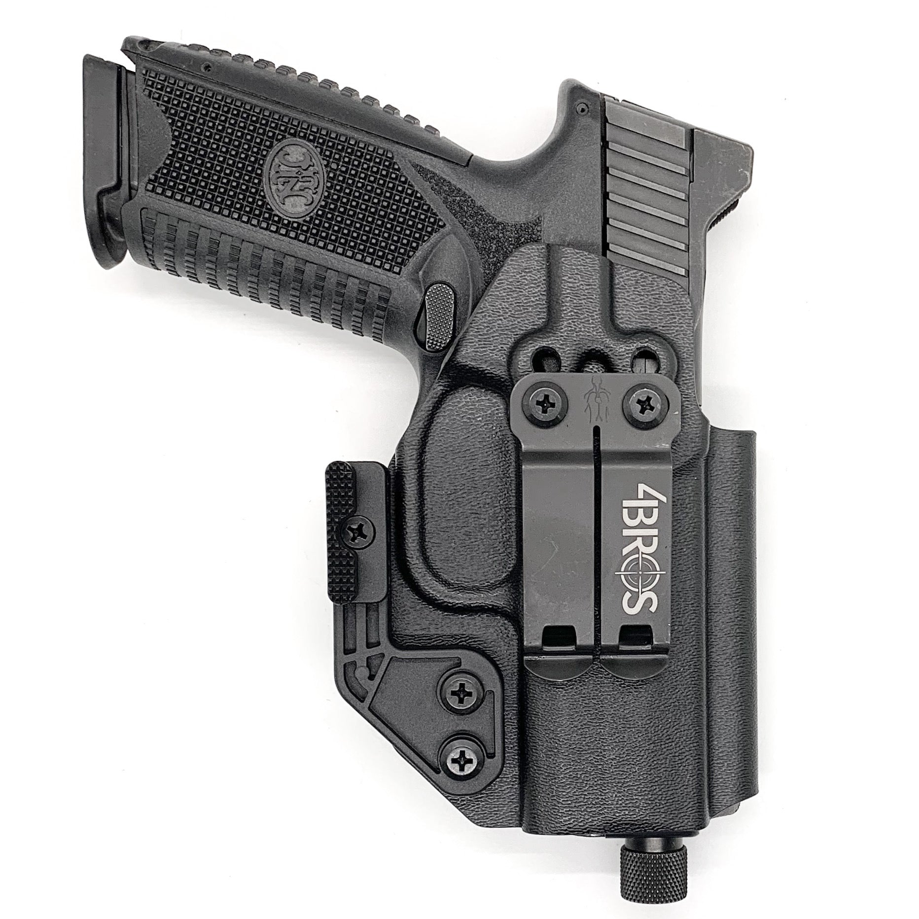 Inside Waistband Taco Style Holster designed to fit the FN 509 Compact Our holsters are vacuum formed with a precision machined mold designed from a CAD model of the actual firearm. Each holster is formed, trimmed, and folded in-house. Final fit and function tests are done with the actual pistol to ensure the holster fits the 