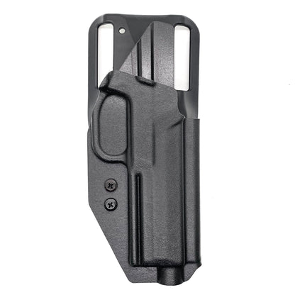 For the best Outside Waistband Duty and Competition Style Holster for the FN 509 standard and 509 Tactical versions with the Apex 5.00" Slide shop Four Brothers 4BROS Holsters.  Adjustable retention, high sweatguard, holster profile cut to allow red dot sights Minimal material and smooth edges. Made in the USA 