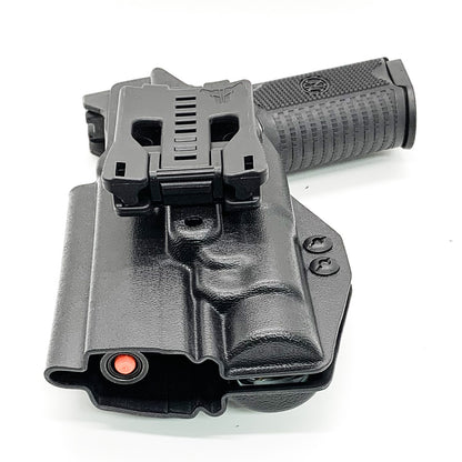 For the best Outside Waistband OWB Holster for the FN 509 Tactical with the Streamlight TLR-1 or TLR-1 HL weapon-mounted light, shop Four Brothers Holsters. 