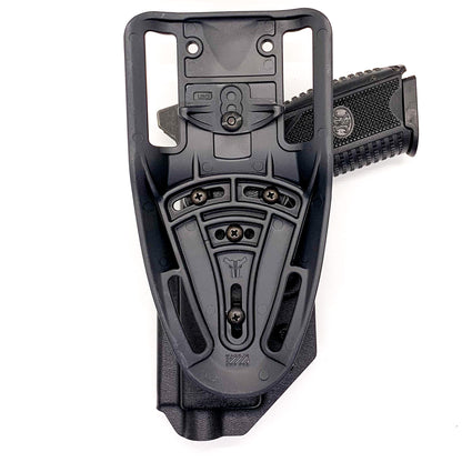 For the best Outside Waistband FN 509 standard or 509 Tactical with Apex 5.00" slide Duty & Competition Style Kydex Holster, shop Four Brothers 4BROS Holsters.
