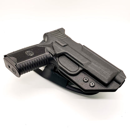For the best Outside Waistband FN 509 standard or 509 Tactical with Apex 5.00" slide Duty & Competition Style Kydex Holster, shop Four Brothers 4BROS Holsters.
