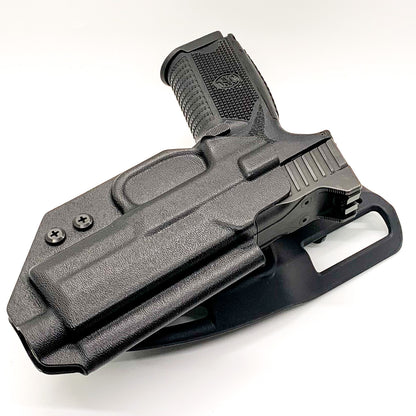 For the best Outside Waistband FN 509 standard or 509 Tactical with Apex 5.00" slide Duty & Competition Style Kydex Holster, shop Four Brothers 4BROS Holsters.
