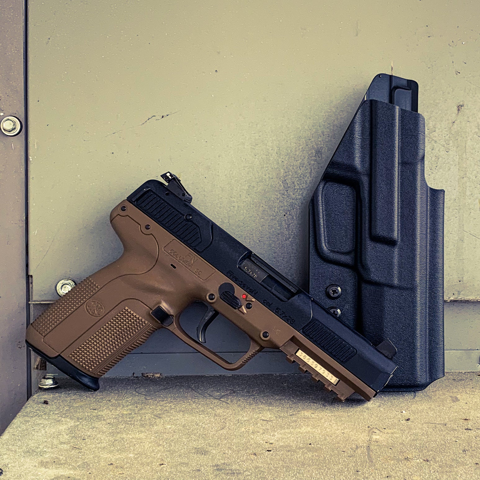 For the best Outside Waistband taco-style Kydex holster for the FN America Five-seveN  pistol, shop Four Brothers 4BROS Holsters.  Proudly Made in the USA 