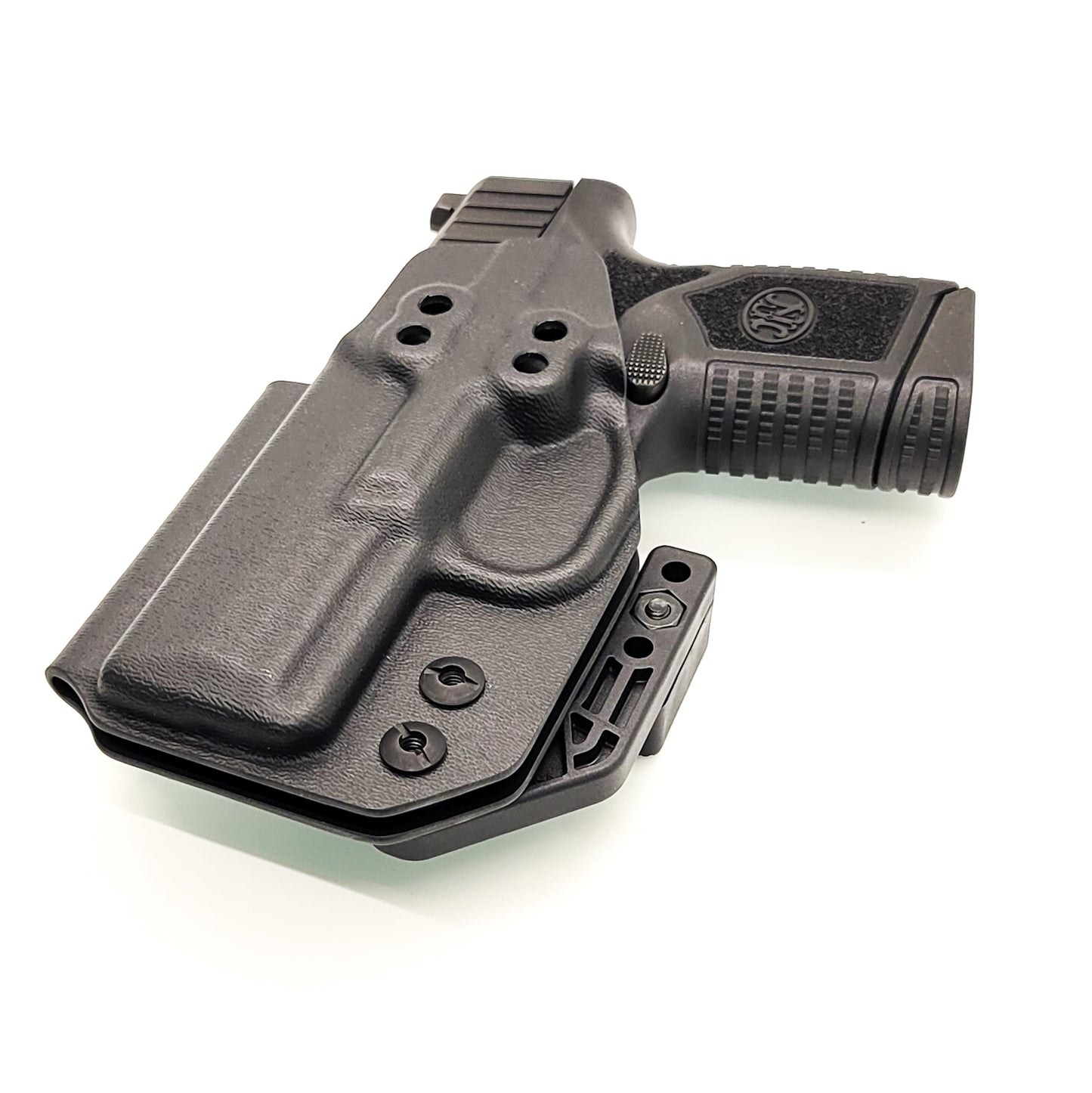 For the best, most comfortable and compact concealed IWB AIWB inside waistband holster designed for the FN Reflex pistol shop Four Brothers Holsters. Our holsters are vacuum formed with a precision machined mold designed from a CAD model of the actual firearm. Suitable for pocket carry. Made in the USA. FN REFLEX