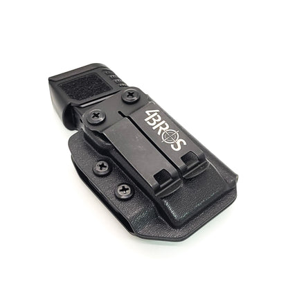 For the Best, most comfortable, Kydex IWB AIWB appendix inside waistband magazine pouch for FN Reflex, shop Four Brothers Holsters. Suitable for belt widths of 1 1/2" & 1 3/4". Adjustable retention. Appendix Carry Carrier Holster Hellcat Pro, Sig P365XL, Glock 43X & 48, Smith and Wesson Equalizer, and Shield Plus 9mm.