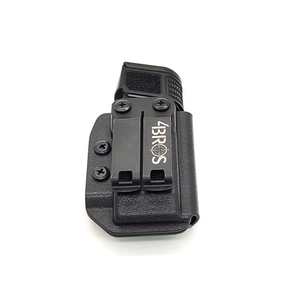 For the Best, most comfortable, Kydex IWB AIWB appendix inside waistband magazine pouch for FN Reflex, shop Four Brothers Holsters. Suitable for belt widths of 1 1/2" & 1 3/4". Adjustable retention. Appendix Carry Carrier Holster Hellcat Pro, Sig P365XL, Glock 43X & 48, Smith and Wesson Equalizer, and Shield Plus 9mm.