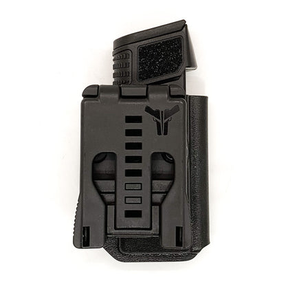 For the Best, most comfortable,  Kydex OWB Outside Waistband magazine pouch for FN Reflex, shop Four Brothers Holsters. Suitable for belt widths of 1 1/2", 1 3/4". 2" & 2 1/2" Adjustable retention and cant outside waist carrier holster Hellcat Pro, Sig P365XL, Glock 43X & 48, Smith & Wesson Equalizer & Shield Plus 9mm