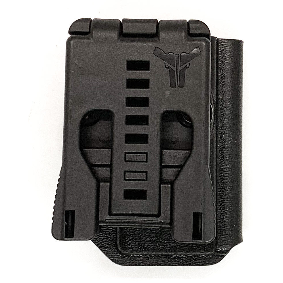 For the Best, most comfortable,  Kydex OWB Outside Waistband magazine pouch for FN Reflex, shop Four Brothers Holsters. Suitable for belt widths of 1 1/2", 1 3/4". 2" & 2 1/2" Adjustable retention and cant outside waist carrier holster Hellcat Pro, Sig P365XL, Glock 43X & 48, Smith & Wesson Equalizer & Shield Plus 9mm