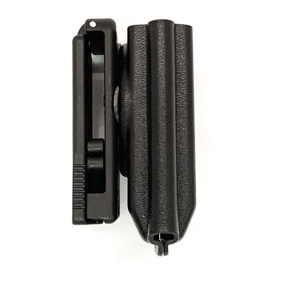 For the Best, most comfortable,  Kydex OWB Outside Waistband magazine pouch for FN Reflex, shop Four Brothers Holsters. Suitable for belt widths of 1 1/2", 1 3/4". 2" & 2 1/2" Adjustable retention and cant outside waist carrier holster Hellcat Pro, Sig P365XL, Glock 43X & 48, Smith & Wesson Equalizer & Shield Plus 9mm