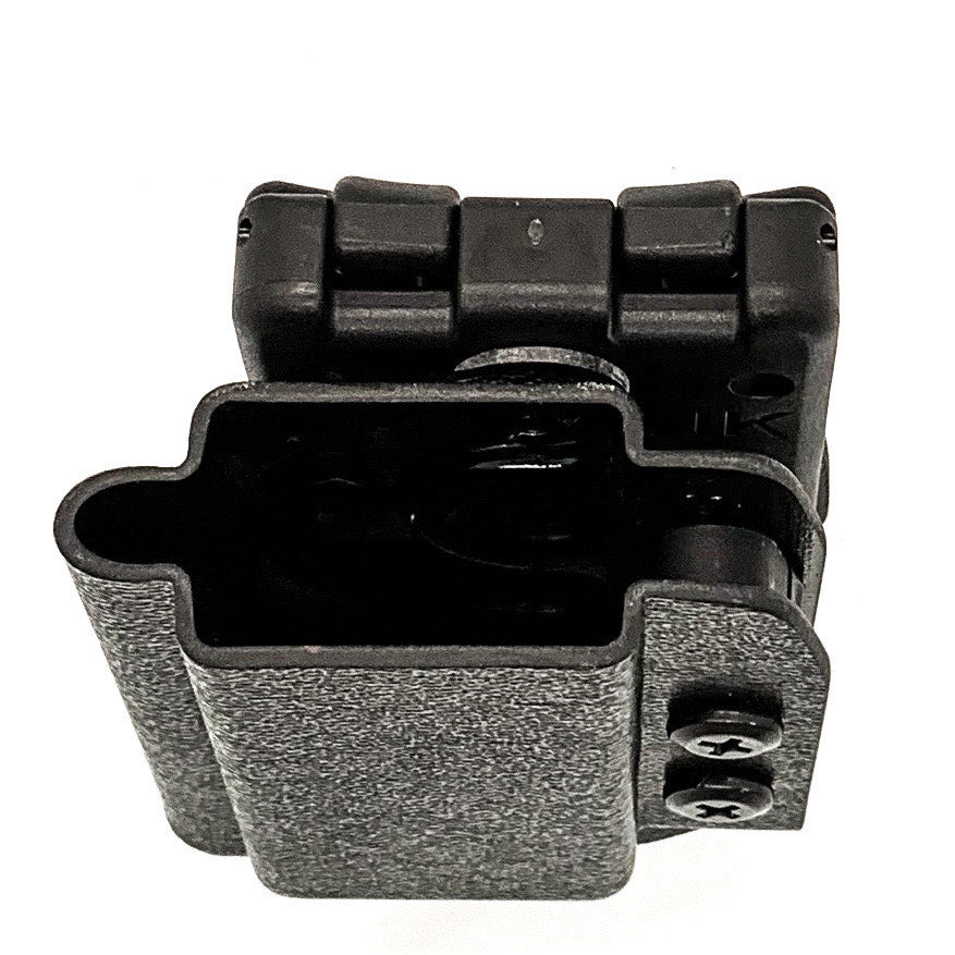 For the Best, most comfortable,  Kydex OWB Outside Waistband magazine pouch for FN Reflex, shop Four Brothers Holsters. Suitable for belt widths of 1 1/2", 1 3/4". 2" & 2 1/2" Adjustable retention and cant outside waist carrier holster Hellcat Pro, Sig P365XL, Glock 43X & 48, Smith & Wesson Equalizer & Shield Plus 9mm