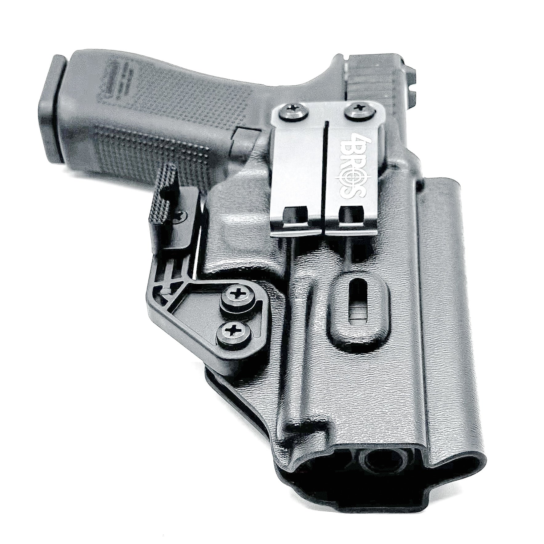 Inside waistband Kydex holster for Glock 17 and Glock 22 with Modwing, optic cut, and adjustable retention – made in the USA from .093" thermoplastic