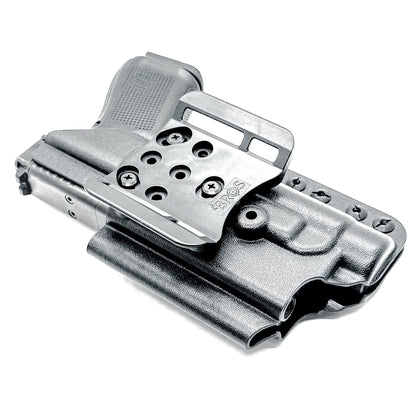 Outside Waistband OWB Holster for the Glock 19, 19X & 45 Gen 5 pistols & Streamlight TLR-1 HL weapon-mounted light from Four Brothers Holsters.