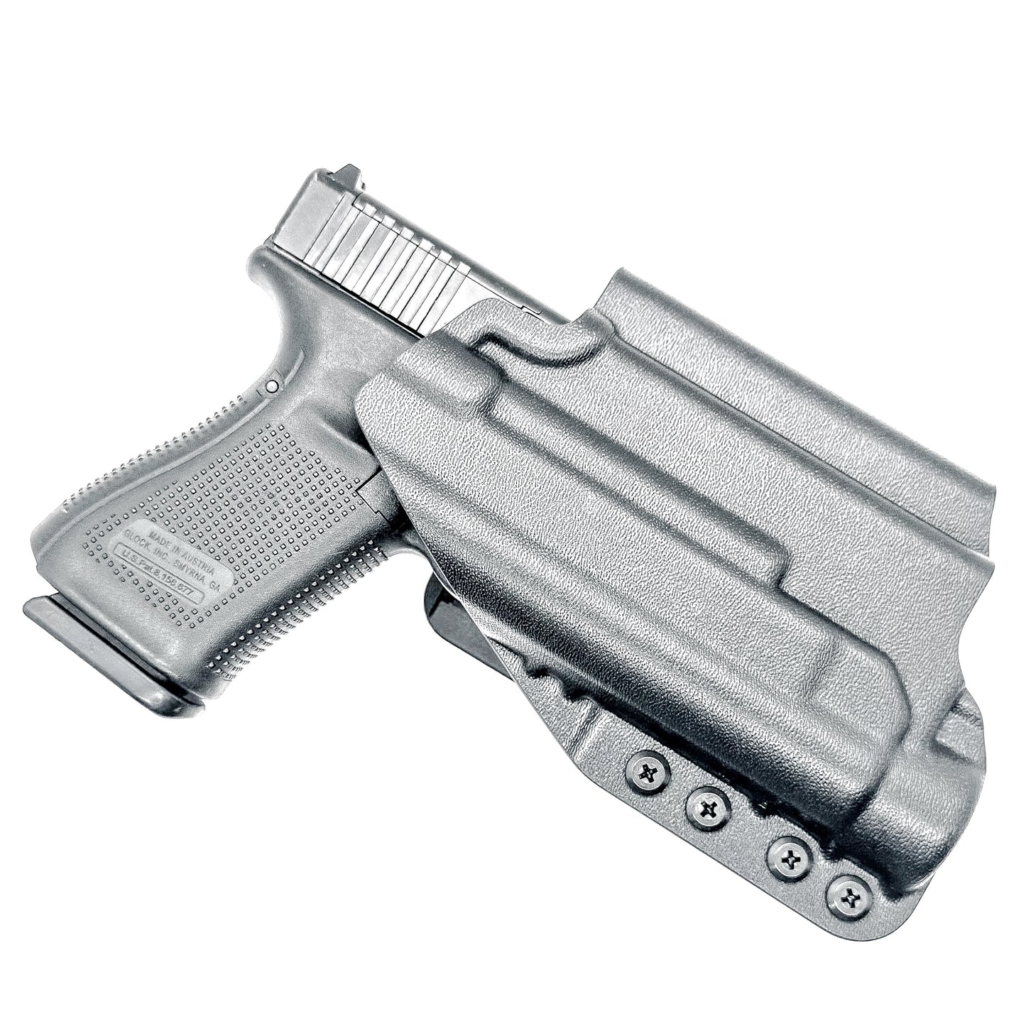 Outside Waistband OWB Holster for the Glock 19, 19X & 45 Gen 5 pistols & Streamlight TLR-1 HL weapon-mounted light from Four Brothers Holsters.