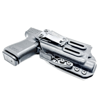 IWB holster for Glock 19 and 45 with Streamlight TLR-1 HL-X. Red dot compatible, Modwing ready, adjustable retention, and proudly made in the USA