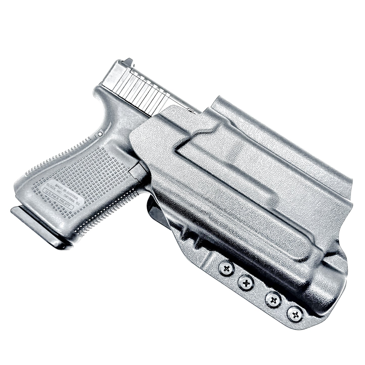 Outside Waistband (OWB) holster for Glock 19 & 45 with Streamlight TLR-1 HL-X. Built for duty and competition. Red dot ready, open muzzle, and made in the USA