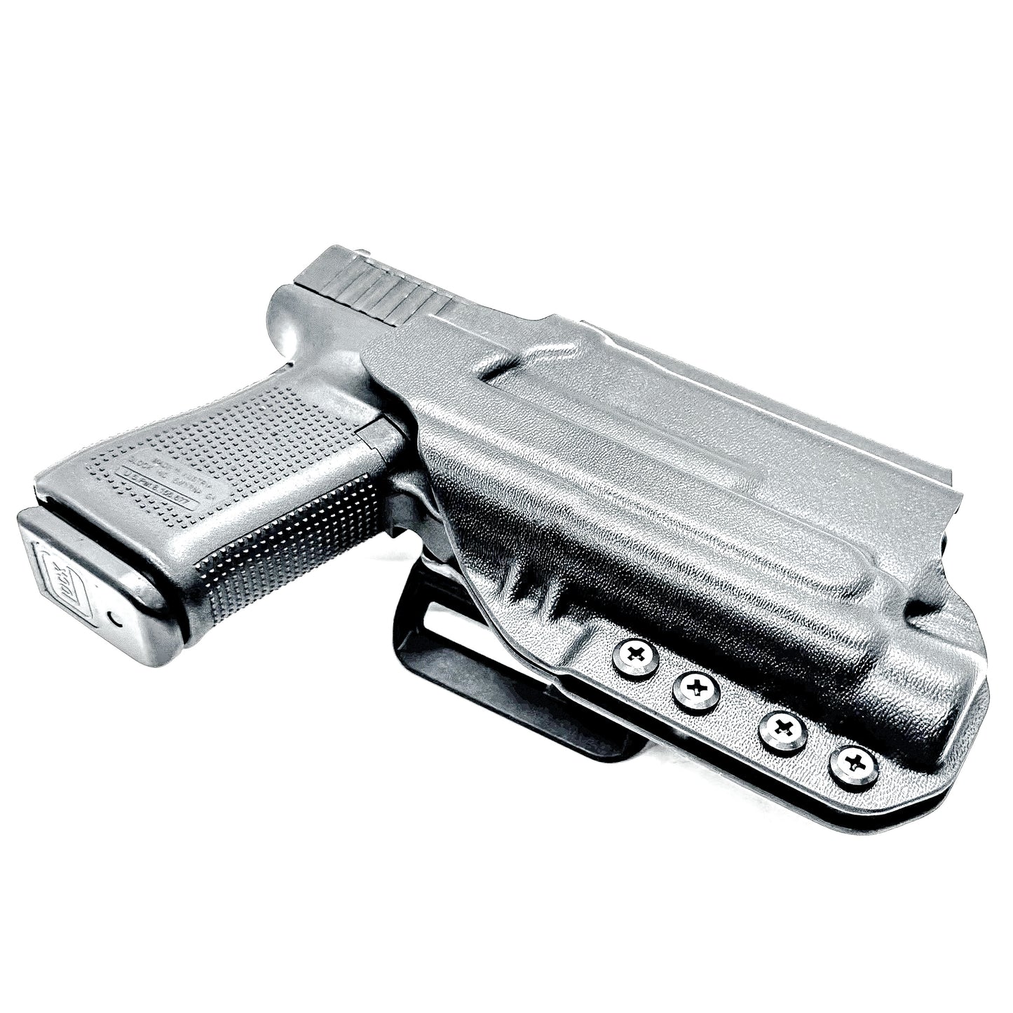 Outside Waistband (OWB) holster for Glock 19 & 45 with Streamlight TLR-1 HL-X. Built for duty and competition. Red dot ready, open muzzle, and made in the USA