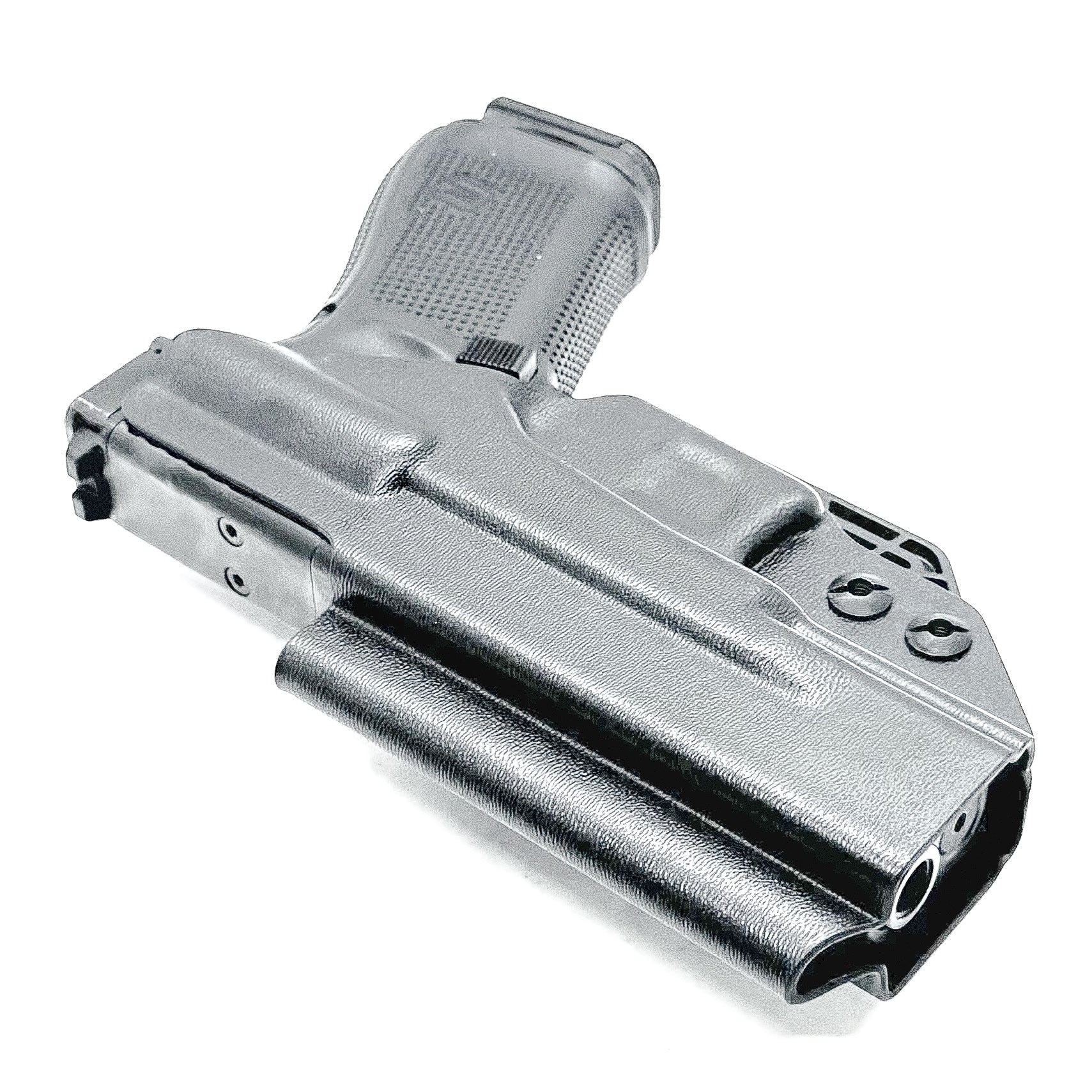 IWB holster for Glock 19, 19X, 45, and 32 – right-hand draw, adjustable retention and cant, full sweat guard, made in the USA from .093" Kydex