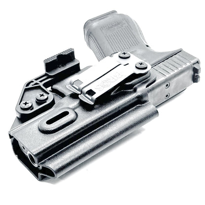 IWB holster for Glock 19, 19X, 45, and 32 – right-hand draw, adjustable retention and cant, full sweat guard, made in the USA from .093" Kydex