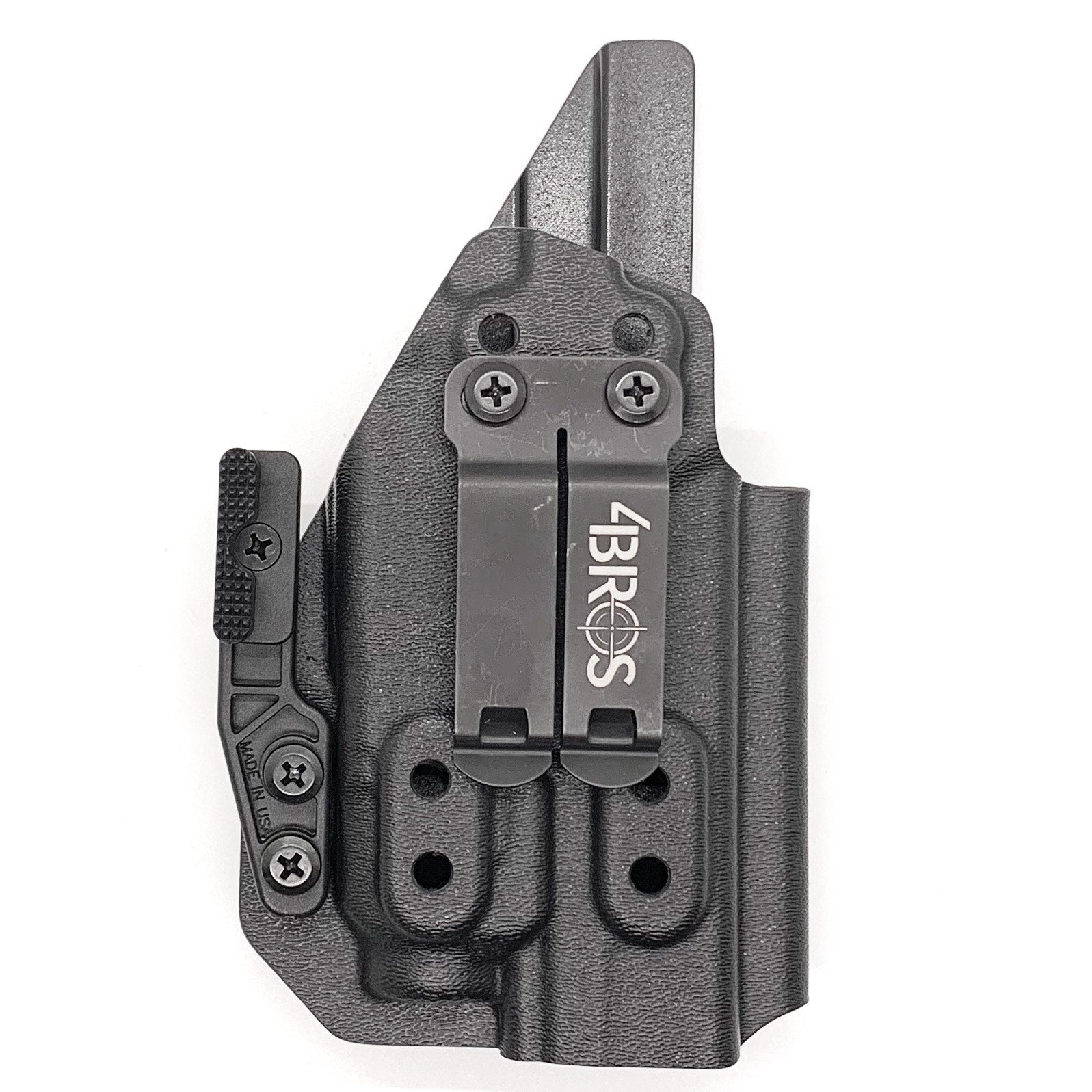 Inside Waistband IWB AIWB Appendix Kydex holster designed to fit the Glock 19, 23, 32, 19X, or 45 with the Streamlight TLR-7 or TLR-7A light. Adjustable retention, Open Muzzle, Cleared for red dot optics and suppressor height sight up to 3/8".  Proudly Made in the USA 