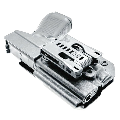 For the best Outside Waistband OWB Holster for the Glock 19, 23, 32, 19X, or 45 with the Nightstick TCM-550XL or TCM-550XLS shop Four Brothers 4BROS Holsters.