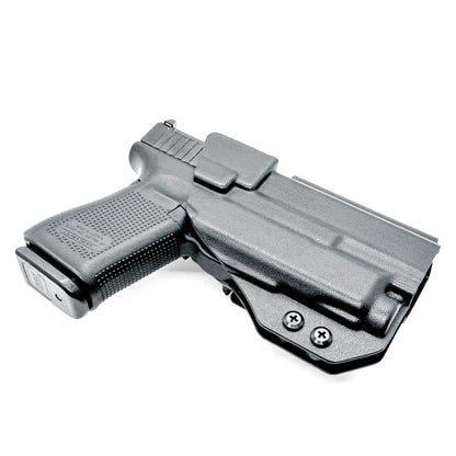 For the best Outside Waistband OWB Holster for the Glock 19, 23, 32, 19X, or 45 with the Nightstick TCM-550XL or TCM-550XLS shop Four Brothers 4BROS Holsters.