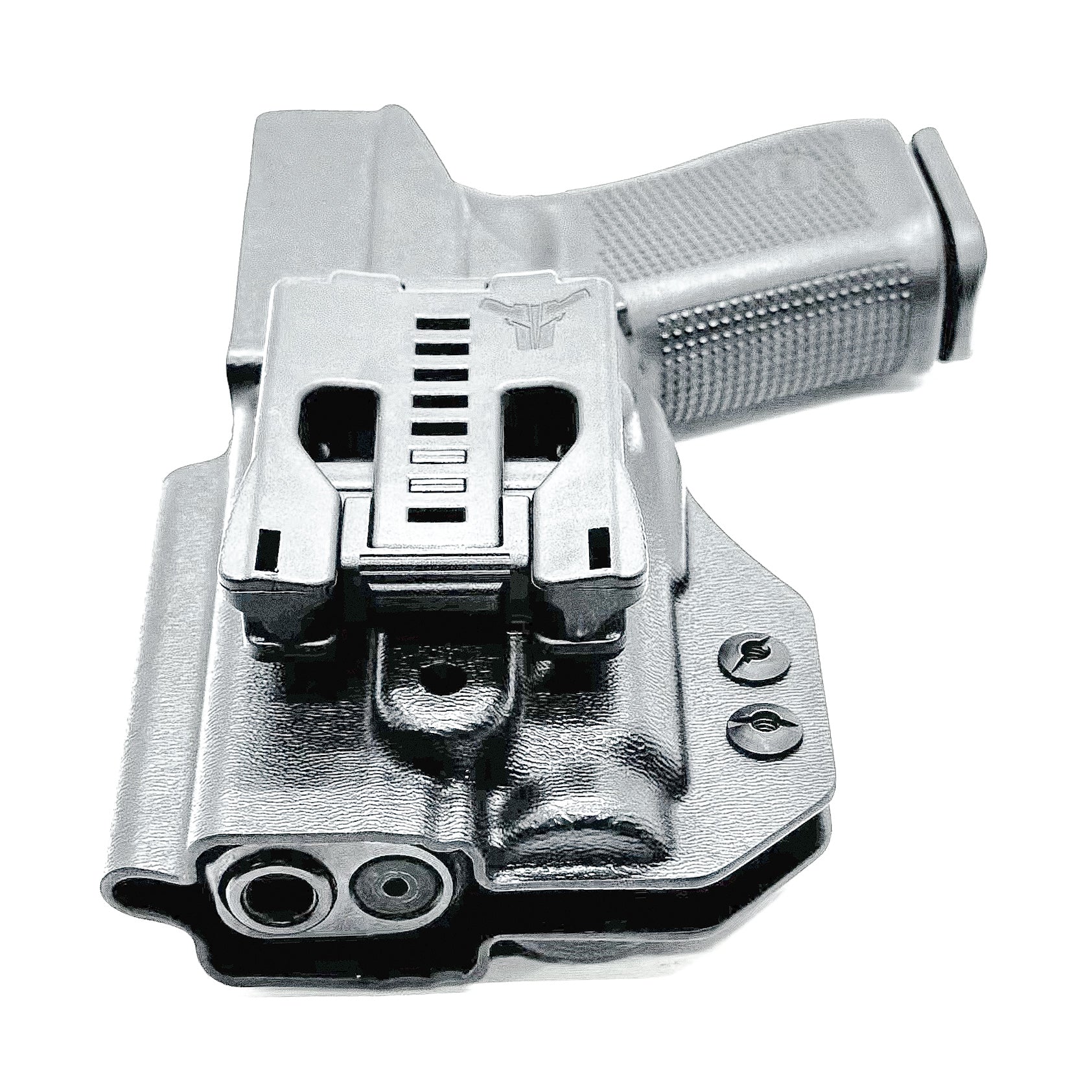For the best Outside Waistband OWB Holster for the Glock 19, 23, 32, 19X, or 45 with the Nightstick TCM-550XL or TCM-550XLS shop Four Brothers 4BROS Holsters.
